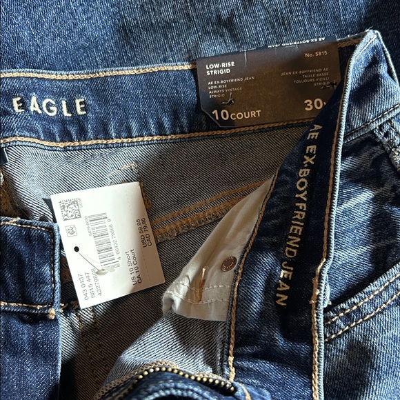NEW American Eagle AE Strigid Low-Rise Baggy Ex boyfriend Jean size 10 short NWT - Picture 7 of 8